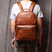 Full Grain Leather Men Backpack Handmade Leather Laptop Backpack Travel Backpack 88120 RockCow Leather Studio