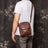Full Grain Leather Messenger Bag Casual Small Leather Shoulder Bag For Mens Leather Crossbody Bag RockCow Leather Studio