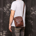 Full Grain Leather Messenger Bag Casual Small Leather Shoulder Bag For Mens Leather Crossbody Bag RockCow Leather Studio