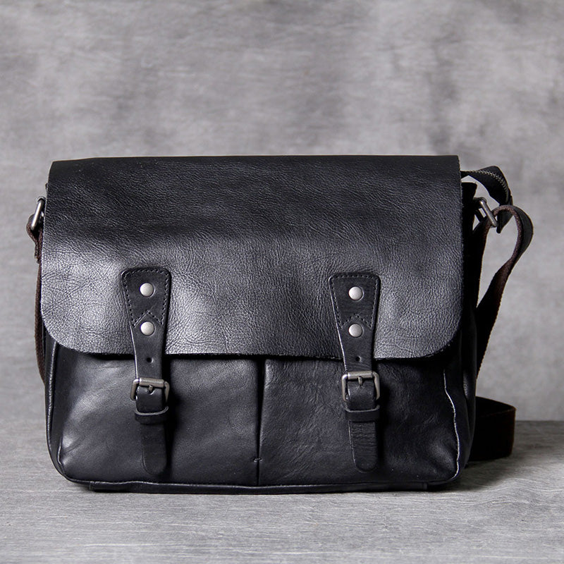 Full Grain Leather Messenger Bag Mens Leather Shoulder Bag Vintage Handmade Crossbody Bag Satchel RockCow Leather Studio