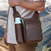 Full Grain Leather Tactical Bag Mens Leather Crossbody Pack Messenger Bag Vintage Satchel Organizer Pouch RockCow Leather Studio