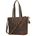 Full Grain Leather Tote Bag Handcrafted Office Bag Leather Shoulder Bag Women Tote With Zipper Outside Pocket RockCow Leather Studio