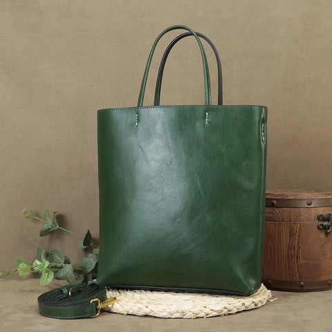 Full Grain Leather Tote Bag Women Leather Purse Leather Shopping Bag Woman Shoulder Bag Everyday Use Tote RockCow Leather Studio