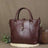 Full Grain Leather Tote Work Tote Bag Shopping Bag With Zipper Handmade Tote Bag For Women Leather Handbag RockCow Leather Studio