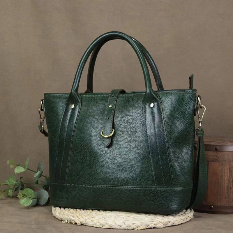 Full Grain Leather Tote Work Tote Bag Shopping Bag With Zipper Handmade Tote Bag For Women Leather Handbag RockCow Leather Studio