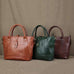Full Grain Leather Tote Work Tote Bag Shopping Bag With Zipper Handmade Tote Bag For Women Leather Handbag RockCow Leather Studio