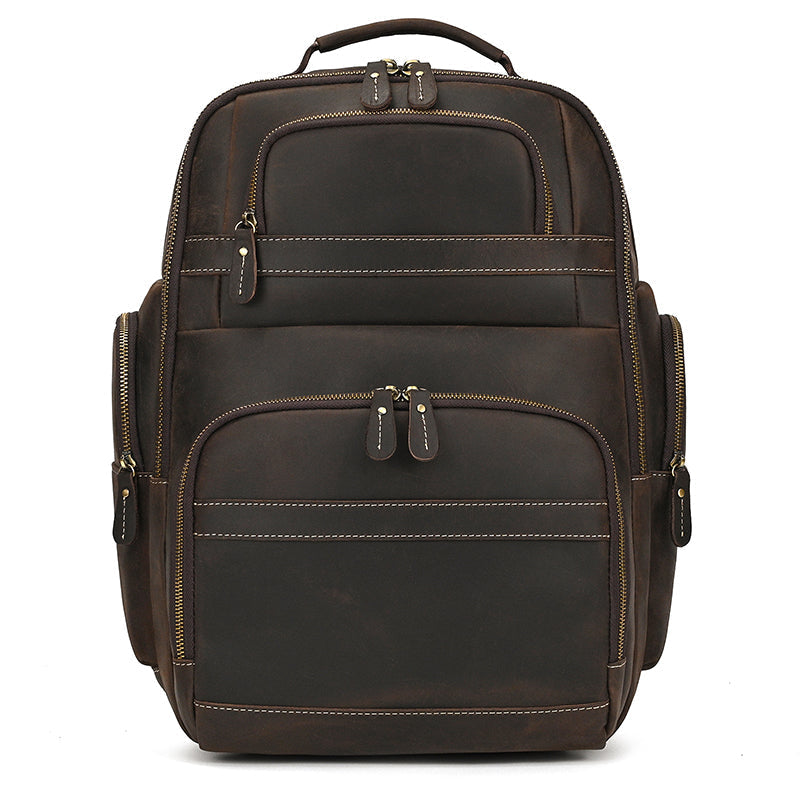 Full Grain Leather Travel Bag Large Leather Backpack For Men Backpack School Bag Leather Daypack Men Office Backpack RockCow Leather Studio