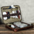 Full Grain Leather Travel Cable Organizer Bag Travel Electronics Accessories Bag Leather Tech Organizer RockCow Leather Studio