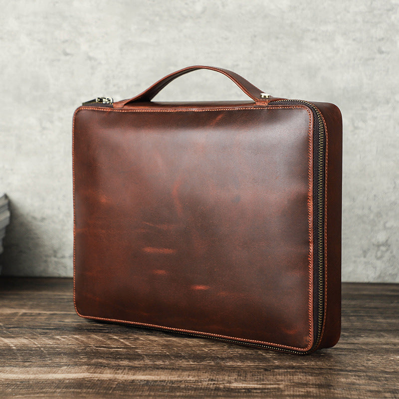 Full Grain Leather Travel Cable Organizer Bag Travel Electronics Accessories Bag Leather Tech Organizer RockCow Leather Studio