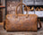 Full Grain Leather Weekender Bag Retro Travel Holdall for Men Handmade Leather Duffel Bag Large Carry-on Bag RockCow Leather Studio