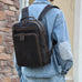 Full Grain Men's Leather Backpack Retro 15-inch Laptop Backpack Handcrafted Cow Leather Backpack RockCow Leather Studio