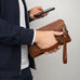 Lupus Leather Clutch Bag - LuggageDesigners