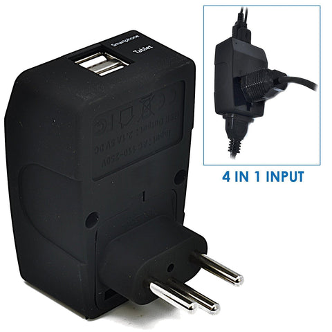 Switzerland Travel Adapter - Type J - 4 in 1 - 2 USB Ports (GP4-11A) Ceptics