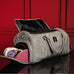 Grey Tumbled Leather Weekender Duffle Bag Sole Premise