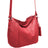 Mancini Pebbled Scarlet Crossbody Hobo bag Mancini