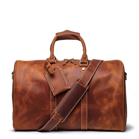 The Brandt Weekender | Small Leather Duffle Bag STEEL HORSE LEATHER