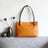 Handmade Vegetable Tanned Leather Tote Bag Leather Shopping Bag Vintage Woman Leather Shoulder Bag Large Work Tote Bag RockCow Leather Studio