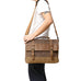 Handmade Waxed Canvas Leather Briefcase, Canvas Mens Messenger Laptop Bag, Retro Satchel Bag RockCow Leather Studio