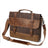 Handmade Waxed Canvas Leather Briefcase, Canvas Mens Messenger Laptop Bag, Retro Satchel Bag RockCow Leather Studio