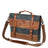 Handmade Waxed Canvas Leather Briefcase, Canvas Mens Messenger Laptop Bag, Retro Satchel Bag RockCow Leather Studio