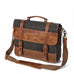 Handmade Waxed Canvas Leather Briefcase, Canvas Mens Messenger Laptop Bag, Retro Satchel Bag RockCow Leather Studio