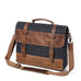 Handmade Waxed Canvas Leather Briefcase, Canvas Mens Messenger Laptop Bag, Retro Satchel Bag RockCow Leather Studio