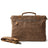 Handmade Waxed Canvas Leather Briefcase, Canvas Mens Messenger Laptop Bag, Retro Satchel Bag RockCow Leather Studio