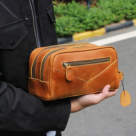 The Nomad Toiletry Bag | Genuine Leather Travel Toiletry Bag STEEL HORSE LEATHER