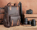 The Gaetano | Large Leather Backpack Camera Bag with Tripod Holder STEEL HORSE LEATHER