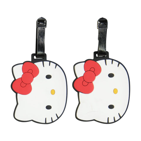 Hello Kitty Head 2-Piece White Luggage Tag Set Ful Luggage