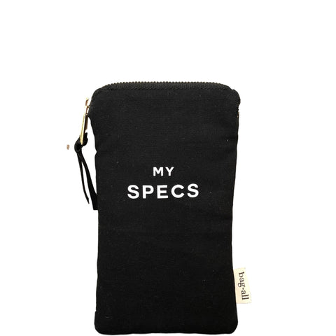 My Specs Glasses Case with Outside Pocket, Black Bag-all