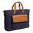 Voyager Canvas Leather Briefcase, Dark Blue Classy Leather Bags