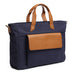 Voyager Canvas Leather Briefcase, Dark Blue Classy Leather Bags