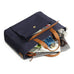 Voyager Canvas Leather Briefcase, Dark Blue Classy Leather Bags
