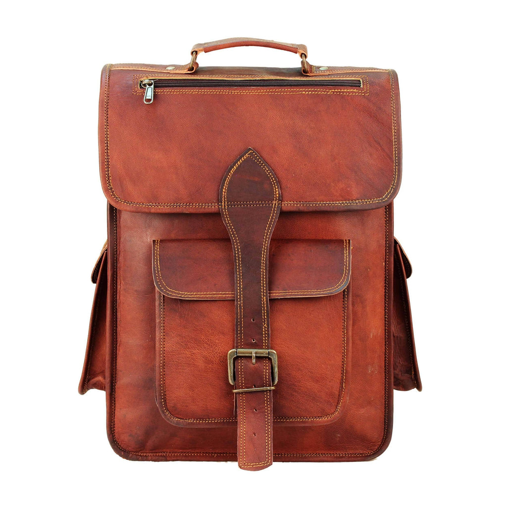 The Hughes Rustic Backpack Classy Leather Bags