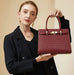 Elegant  Large Capacity Genuine Leather Handbag – Retro Style Tote for Women Trendy Attic Store01