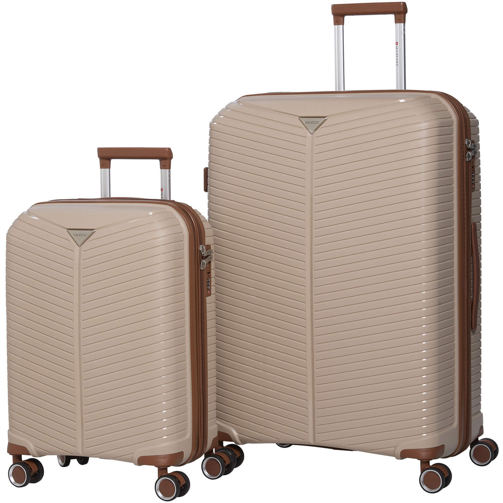 Mancini St. Lucia Collection Expandable Polypropylene Spinner Luggage 2pc Set 20 and 28 inch Mancini