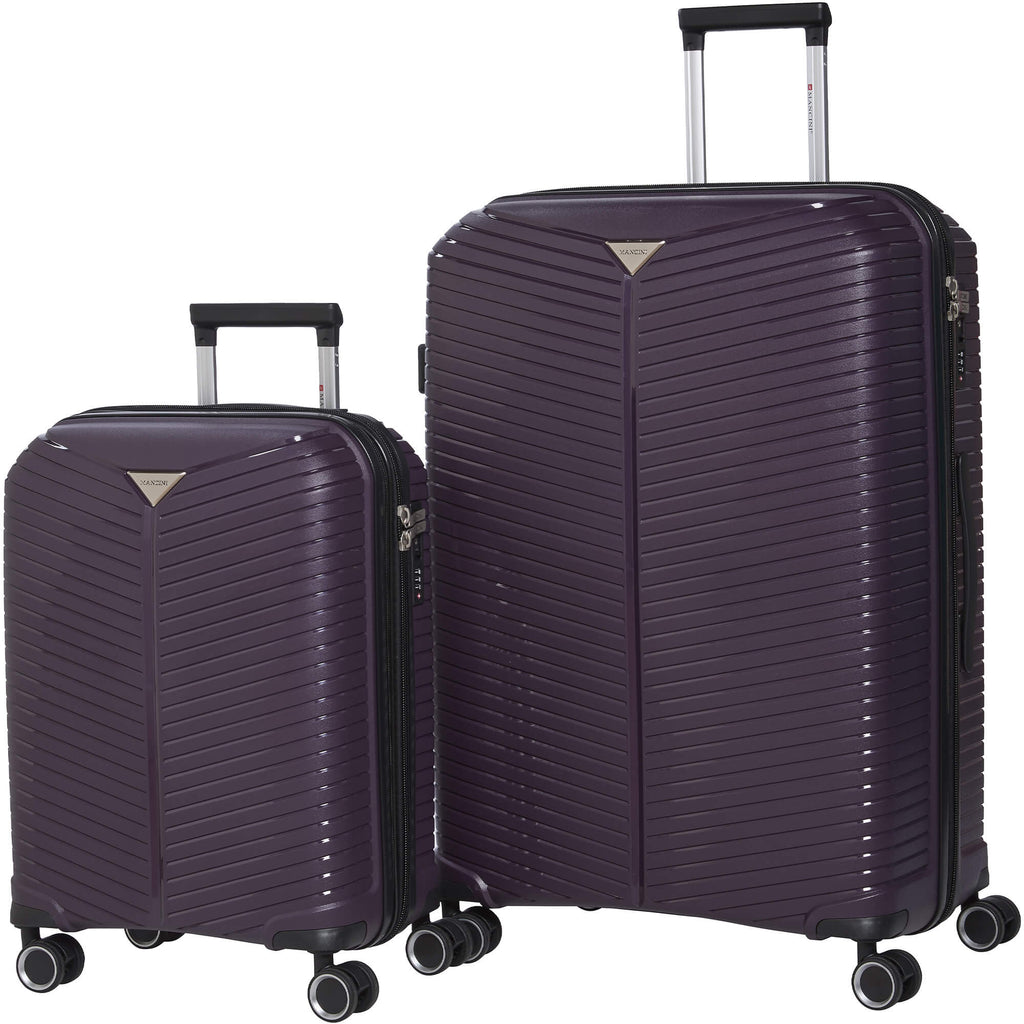 Mancini St. Lucia Collection Expandable Polypropylene Spinner Luggage 2pc Set 20 and 28 inch LuggageDesigners