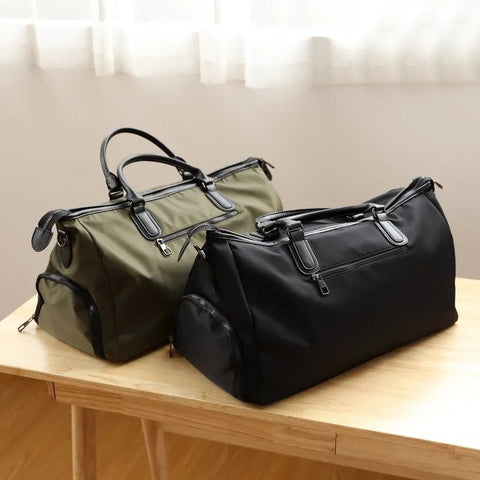 Large Duffel Bag Canvas Leather Weekender Bag Stylish Unisex Leather Duffle Bag RockCow Leather Studio
