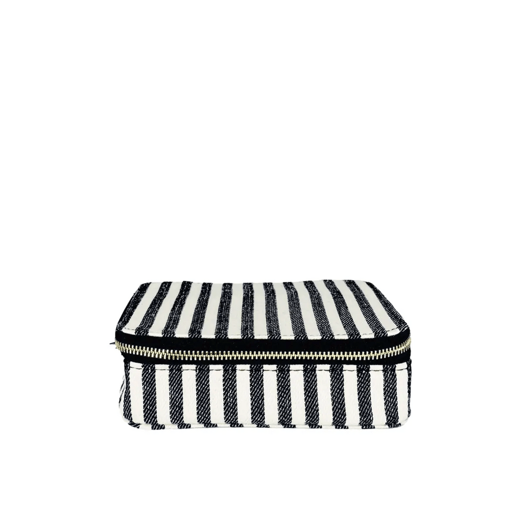 Large Pill Travel Case with Individual Daily Pill Organizer, Striped Bag-all