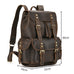 Leather Backpack For Men Retro Leather Travel Backpack Handmade Leather School Bag Large Laptop Bag RockCow Leather Studio
