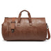 Leather Garment Duffel Bag with Shoe Pouch Waterproof Leather Weekender Bag Hanging Clothes Bag Large Overnight Bag RockCow Leather Studio