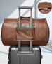 Leather Garment Duffel Bag with Shoe Pouch Waterproof Leather Weekender Bag Hanging Clothes Bag Large Overnight Bag RockCow Leather Studio