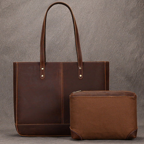 Leather Tote Bag For Women Full Grain Leather Handbag Leather Shopping Bag Women Shoulder Bag Leather Purse RockCow Leather Studio