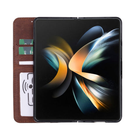 Wallet ID Leather Samsung Galaxy Z Fold 5 Folio Case Mizuri Leather