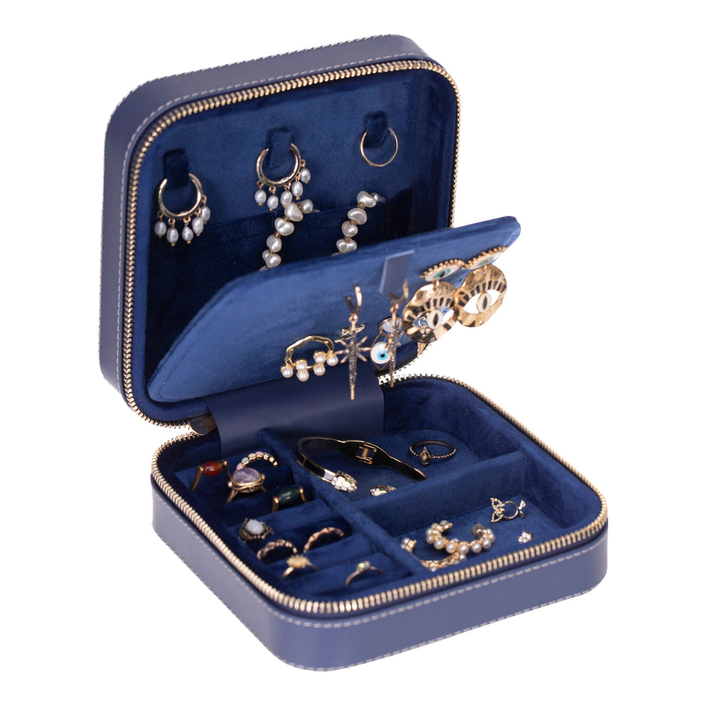 Amanda Leather Jewelry Box, Large Mizuri Leather