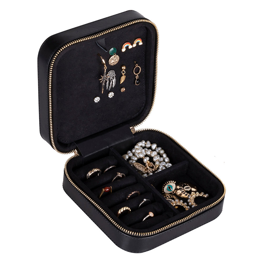 Amanda Leather Jewelry Box, Large - LuggageDesigners