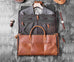 Personalized Leather Hanging Clothes Bag, Leather Duffel Bag with Shoe Pouch, Carry-on Garment Bag, Groomsmen Gift Bag RockCow Leather Studio