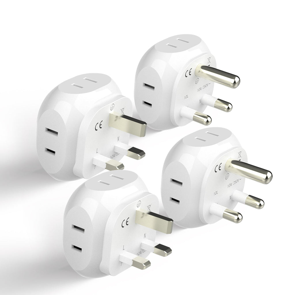 South Africa Travel Adapter Set - 4 in 1 - Ultra Compact - Light Weight (PT-7-10L-4PK) Ceptics
