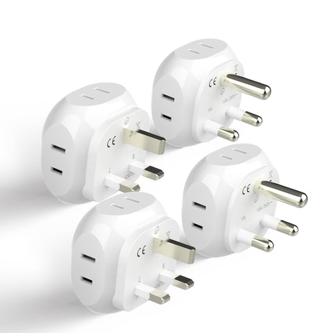 South Africa Travel Adapter Set - 4 in 1 - Ultra Compact - Light Weight (PT-7-10L-4PK) Ceptics